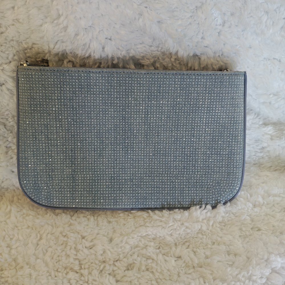 kate spade Light Blue Denim Studded  Shoulder Bag with Silver Chain - Picture 3 of 6